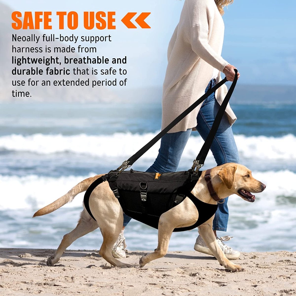 NeoAlly 5-in-1 Sturdy Dog Lift Harness Full Body Support (Size Small - XLarge)