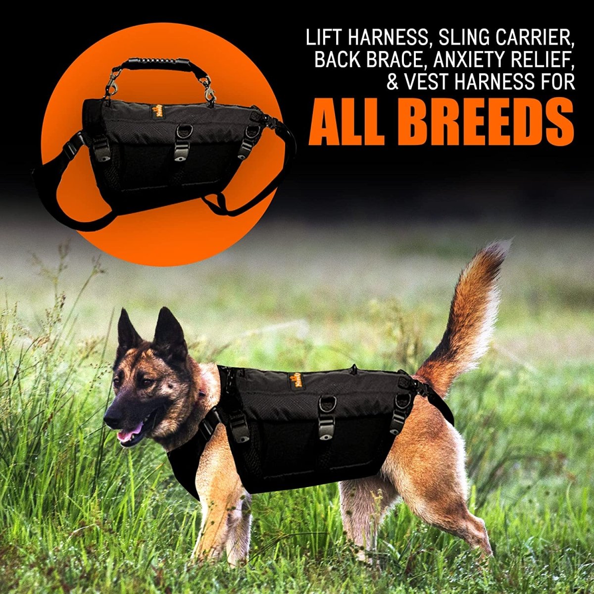 NeoAlly 5-in-1 Sturdy Dog Lift Harness Full Body Support (Size Small - XLarge)