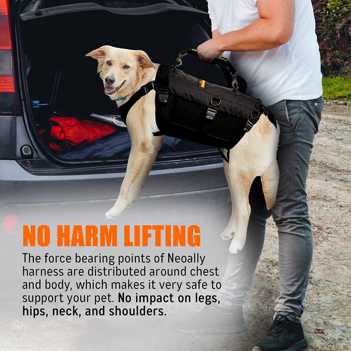 NeoAlly 5-in-1 Sturdy Dog Lift Harness Full Body Support (Size Small - XLarge)