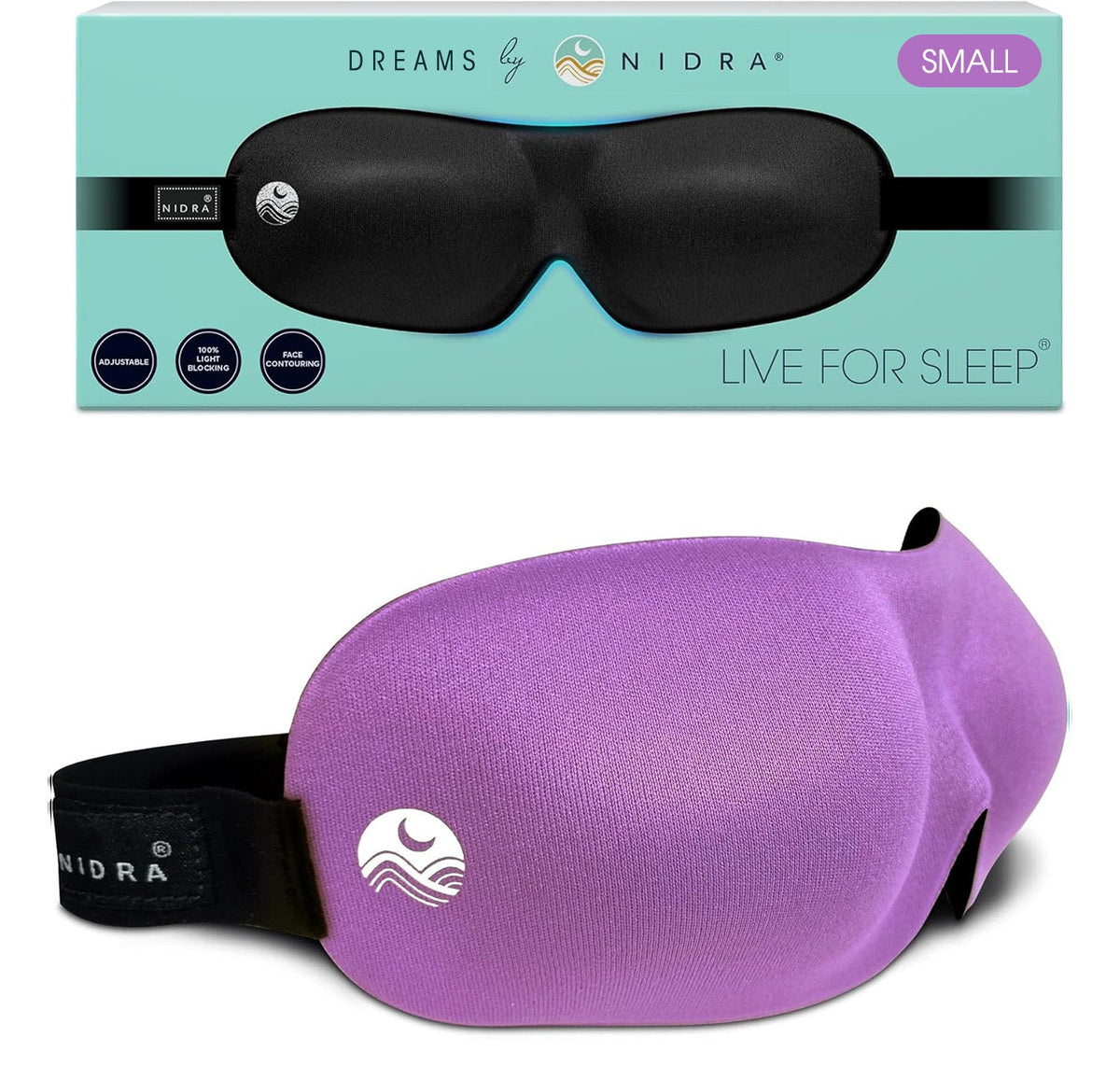 Nidra® Sleep Mask - 3D contoured eye mask designed for complete comfort in darkness