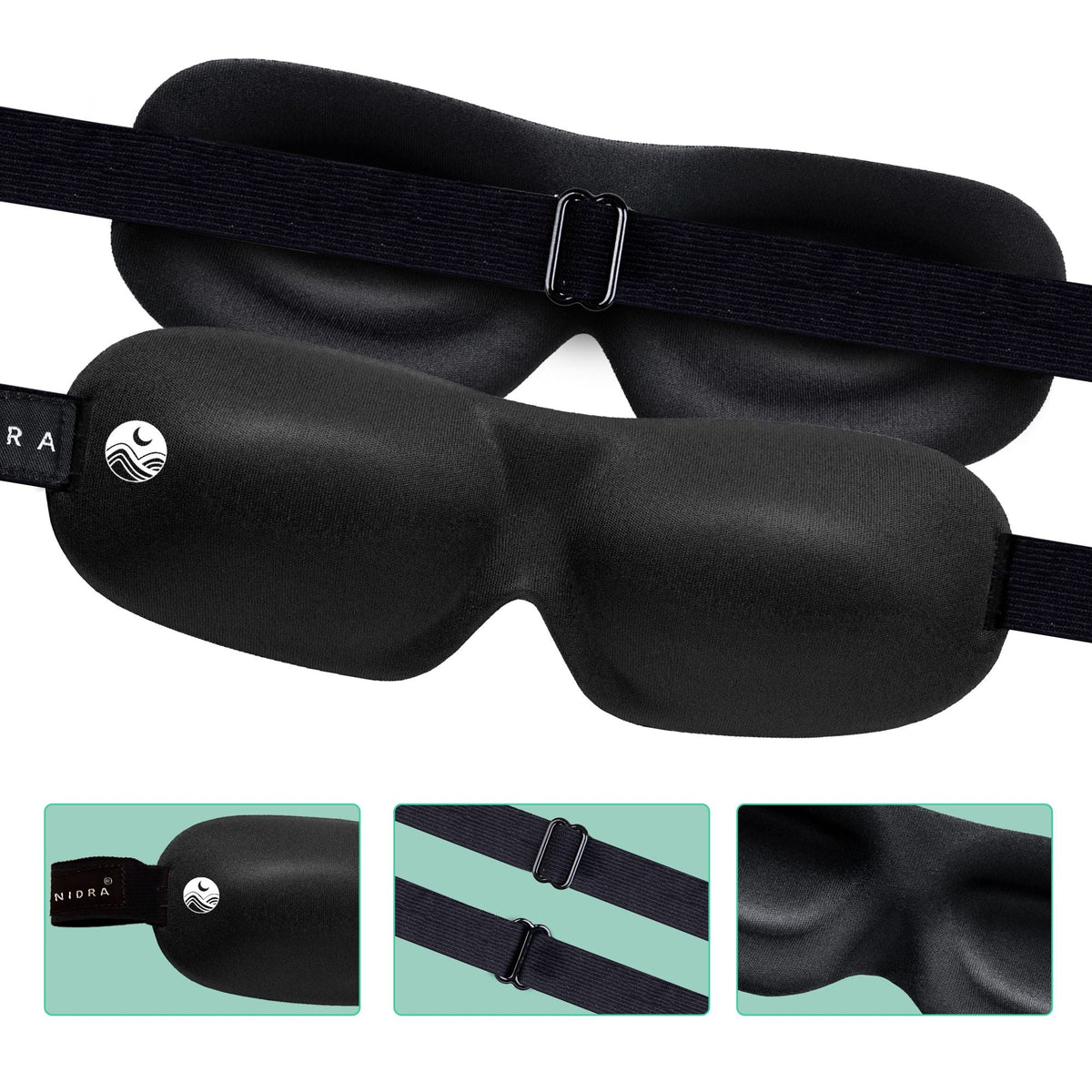Nidra® Sleep Mask - 3D contoured eye mask designed for complete comfort in darkness