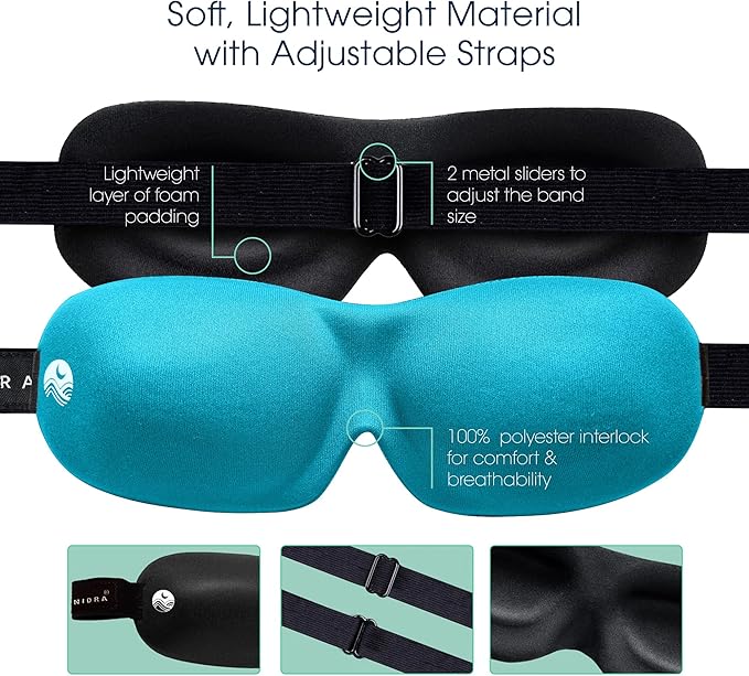 Nidra® Sleep Mask - 3D contoured eye mask designed for complete comfort in darkness