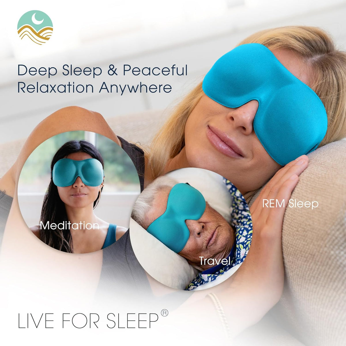 Nidra® Sleep Mask - 3D contoured eye mask designed for complete comfort in darkness