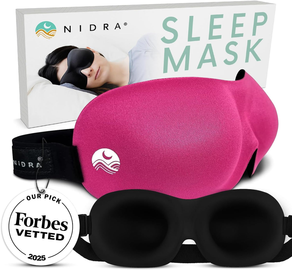 Nidra® Sleep Mask - 3D contoured eye mask designed for complete comfort in darkness