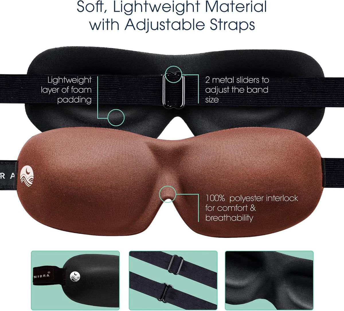 Nidra® Sleep Mask - 3D contoured eye mask designed for complete comfort in darkness