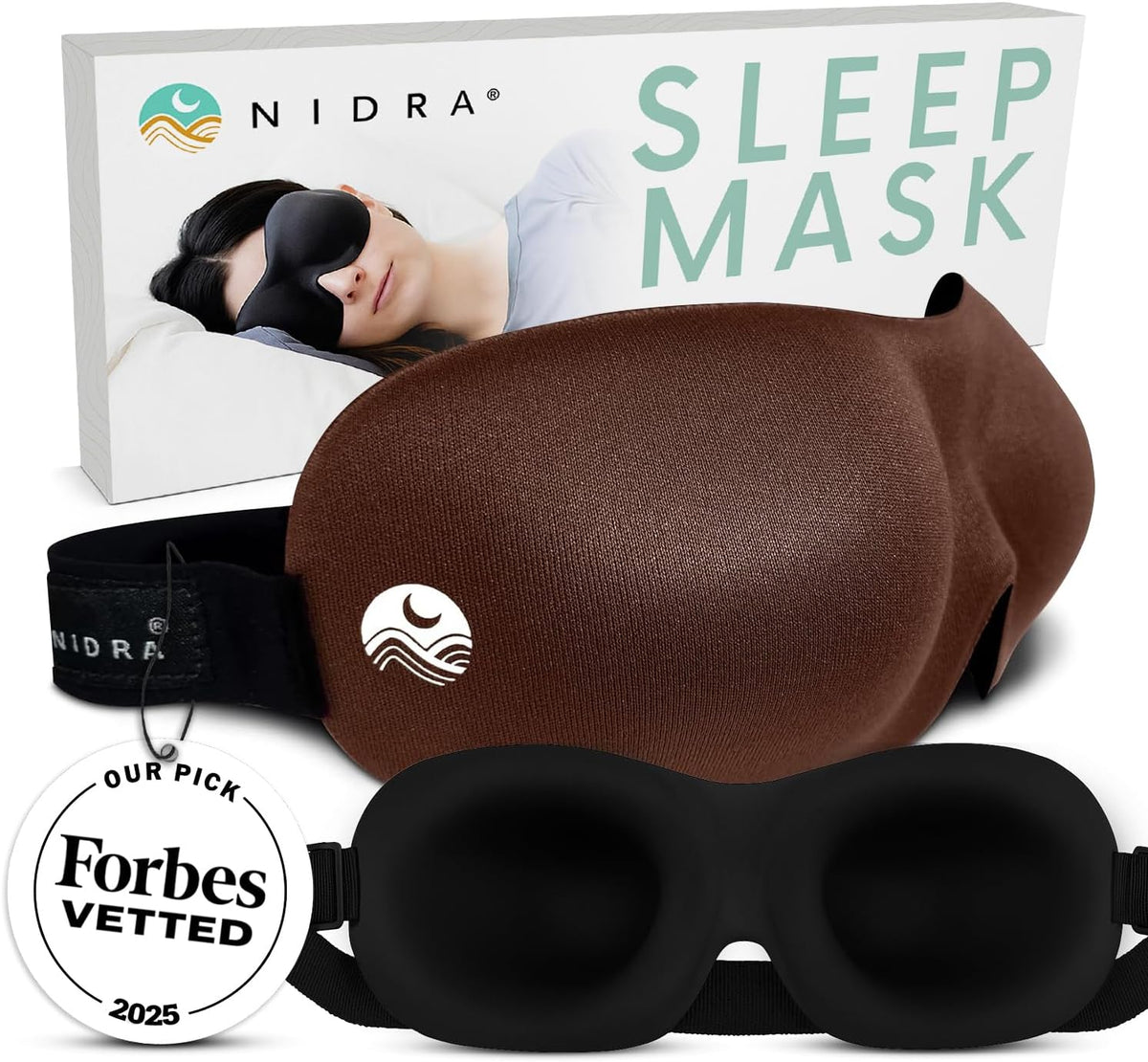 Nidra® Sleep Mask - 3D contoured eye mask designed for complete comfort in darkness