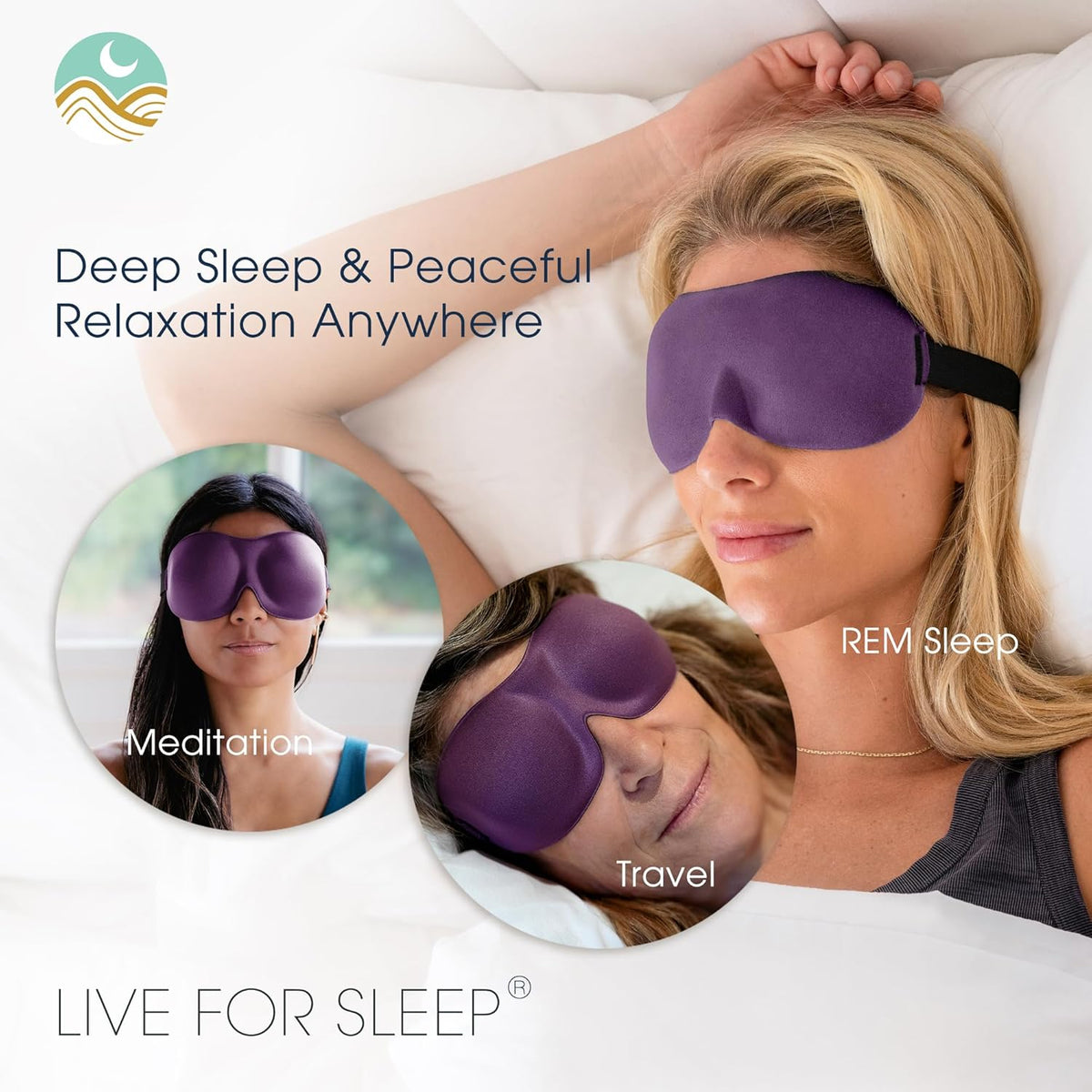 Nidra® Sleep Mask - 3D contoured eye mask designed for complete comfort in darkness