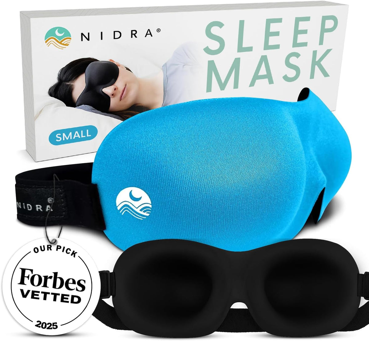 Nidra® Sleep Mask - 3D contoured eye mask designed for complete comfort in darkness