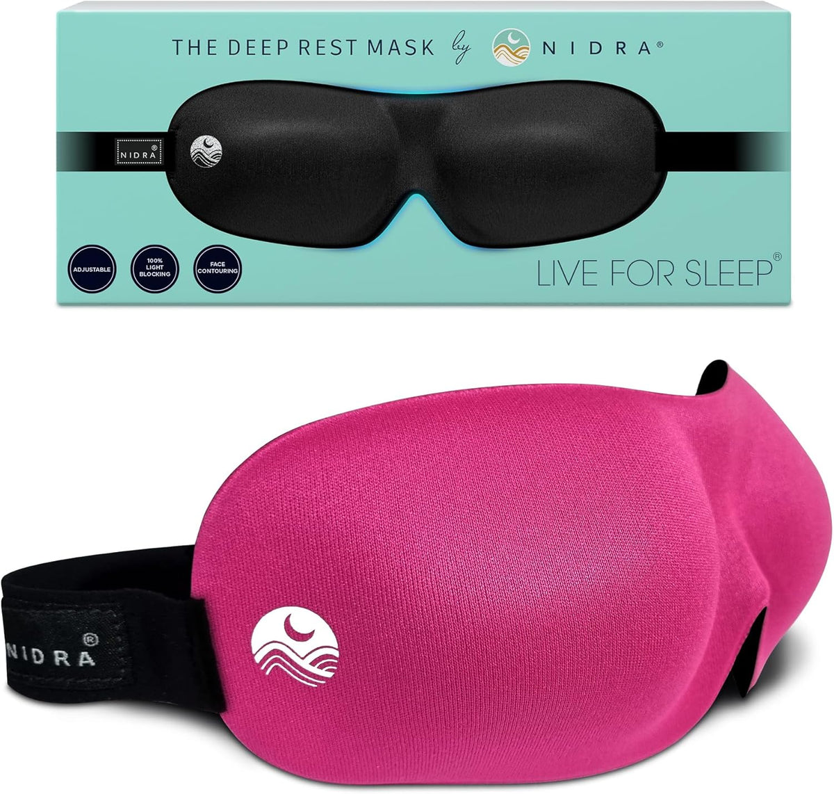Nidra® Sleep Mask - 3D contoured eye mask designed for complete comfort in darkness