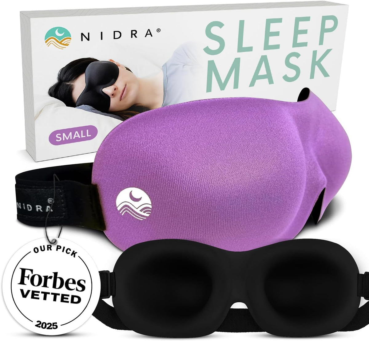 Nidra® Sleep Mask - 3D contoured eye mask designed for complete comfort in darkness