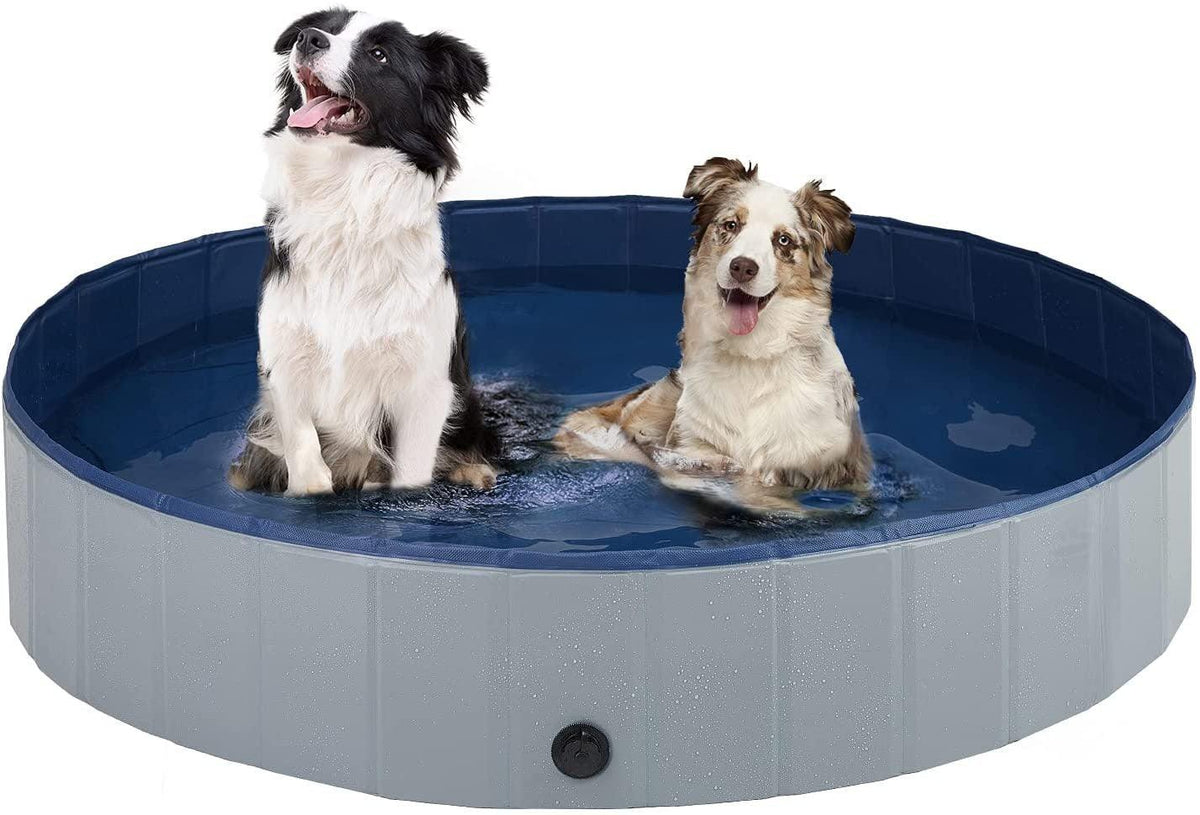 Portable Dog Swimming Pool - Foldable Leak-proof PVC Safe Pet Supplies with Drain
