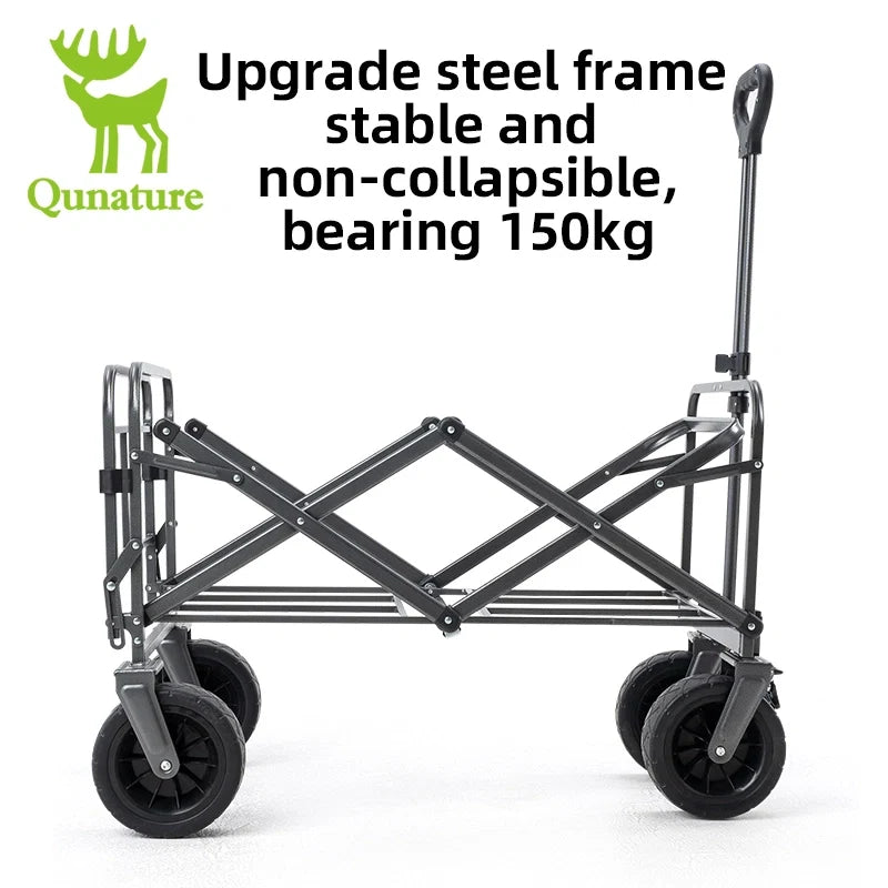 Foldable Wagon with All-Terrain PVC Wheels - 330lbs Capacity