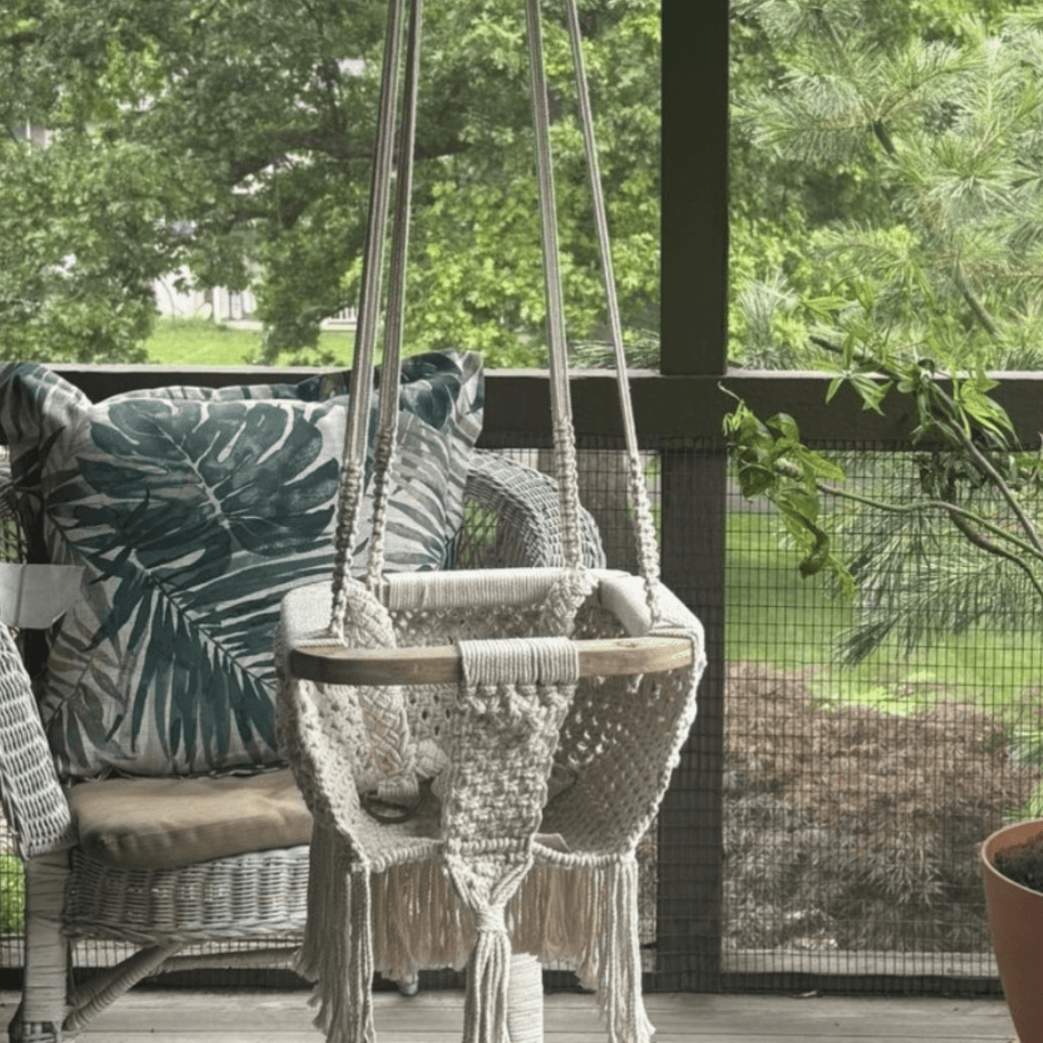 Macrame Baby Swing - Cozy, stylish, and safe place to play