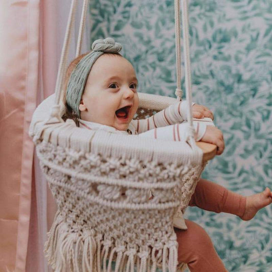 Macrame Baby Swing - Cozy, stylish, and safe place to play