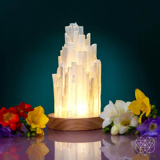 The Cleanse-All Selenite Lamp - 2 Pounds of Healing Power - Sleep well and ease stress