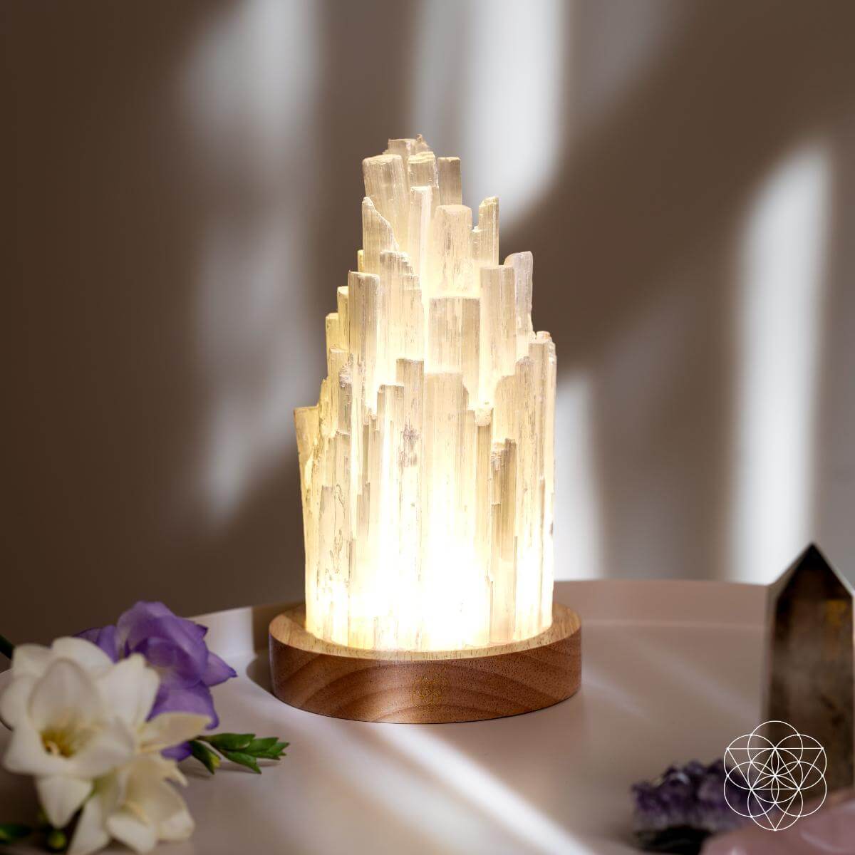 The Cleanse-All Selenite Lamp - 2 Pounds of Healing Power - Sleep well and ease stress