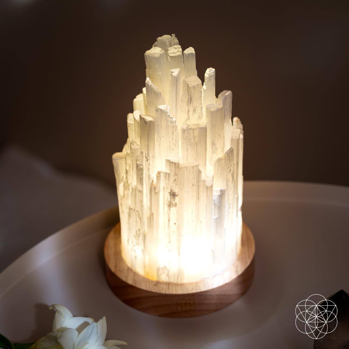 The Cleanse-All Selenite Lamp - 2 Pounds of Healing Power - Sleep well and ease stress