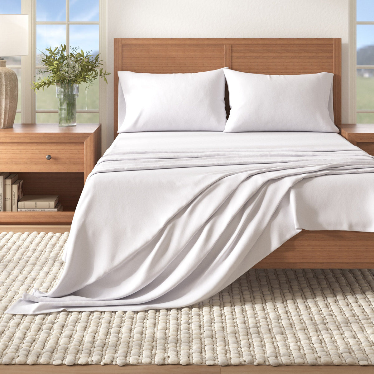 Cotton Solid Flannel Sheet - Nordic Collection