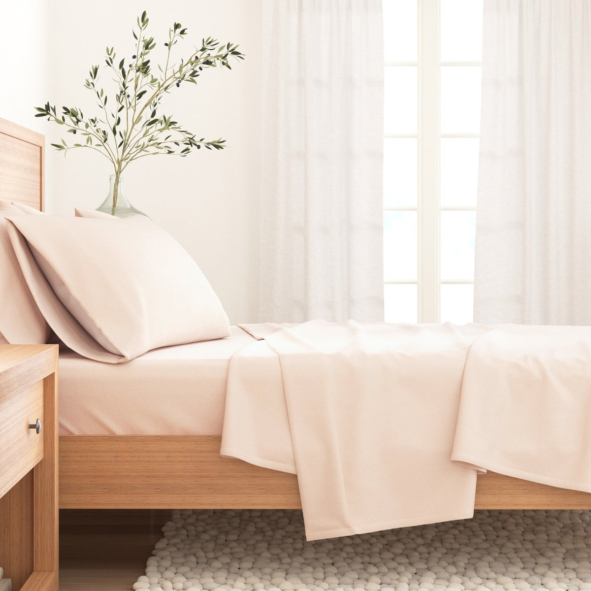 Cotton Solid Flannel Sheet - Nordic Collection